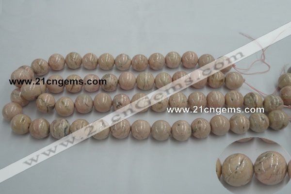 CRC155 15.5 inches 14mm round Argentina rhodochrosite beads