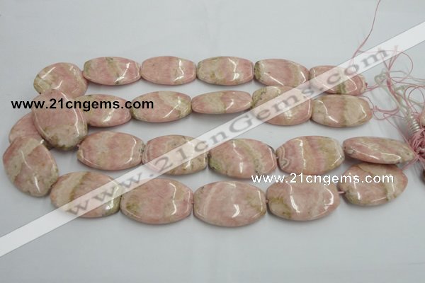 CRC157 15.5 inches 25*35mm flat drum Argentina rhodochrosite beads