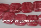 CRC28 15.5 inches 14*14mm square dyed rhodochrosite gemstone beads