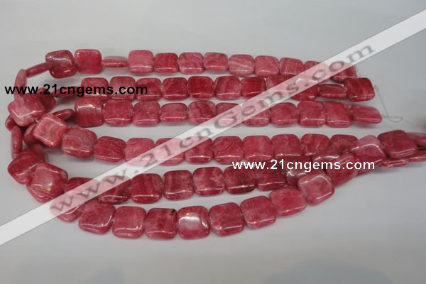 CRC28 15.5 inches 14*14mm square dyed rhodochrosite gemstone beads