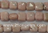 CRC301 15.5 inches 10*10mm square Peru rhodochrosite beads
