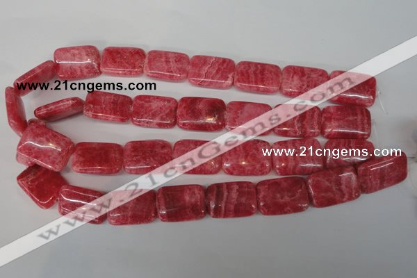 CRC34 15.5 inches 18*25mm rectangle dyed rhodochrosite gemstone beads