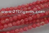 CRC400 15.5 inches 4mm faceted round synthetic rhodochrosite beads
