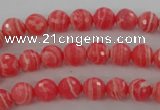 CRC402 15.5 inches 8mm faceted round synthetic rhodochrosite beads