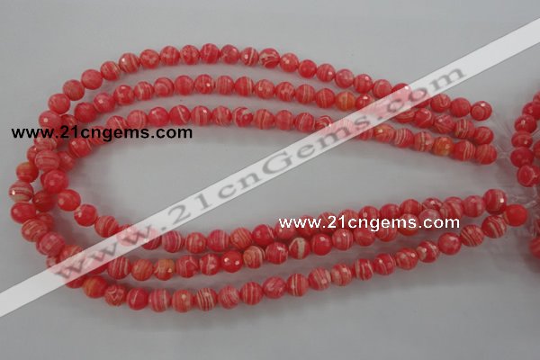 CRC402 15.5 inches 8mm faceted round synthetic rhodochrosite beads