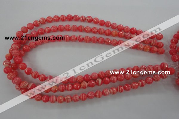 CRC403 15.5 inches 10mm faceted round synthetic rhodochrosite beads