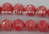 CRC404 15.5 inches 12mm faceted round synthetic rhodochrosite beads