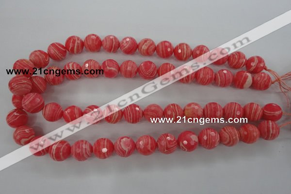 CRC404 15.5 inches 12mm faceted round synthetic rhodochrosite beads