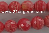 CRC405 15.5 inches 14mm faceted round synthetic rhodochrosite beads