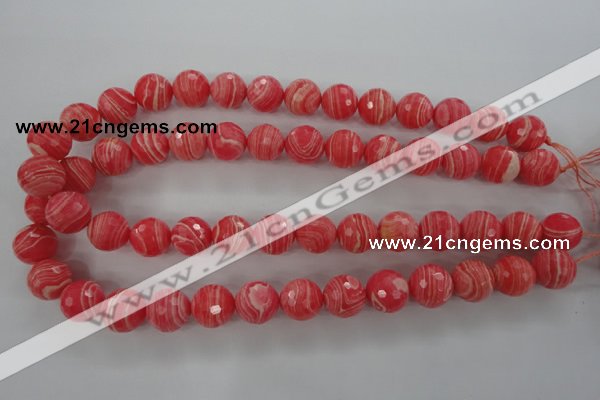 CRC405 15.5 inches 14mm faceted round synthetic rhodochrosite beads