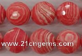 CRC406 15.5 inches 16mm faceted round synthetic rhodochrosite beads