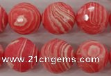 CRC406 15.5 inches 16mm faceted round synthetic rhodochrosite beads