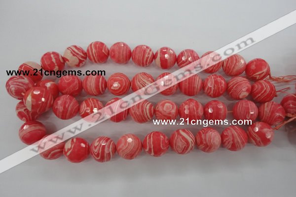 CRC406 15.5 inches 16mm faceted round synthetic rhodochrosite beads