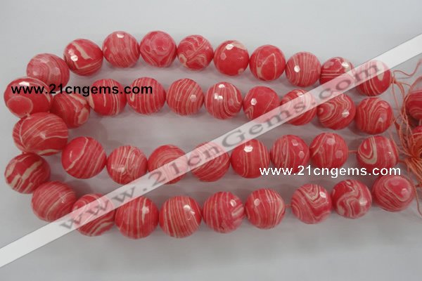 CRC408 15.5 inches 20mm faceted round synthetic rhodochrosite beads