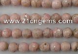 CRC451 15.5 inches 6mm faceted round Argentina rhodochrosite beads