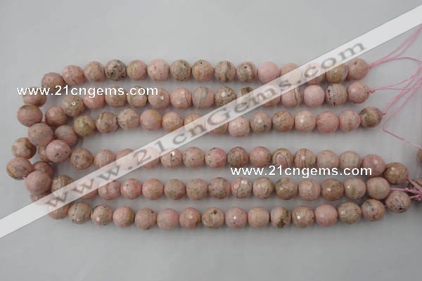 CRC451 15.5 inches 6mm faceted round Argentina rhodochrosite beads