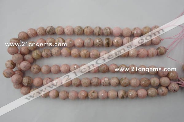 CRC452 15.5 inches 8mm faceted round Argentina rhodochrosite beads