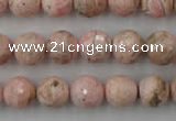 CRC455 15.5 inches 14mm faceted round Argentina rhodochrosite beads