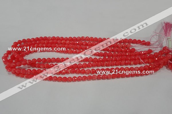 CRC511 15.5 inches 6mm faceted round synthetic rhodochrosite beads