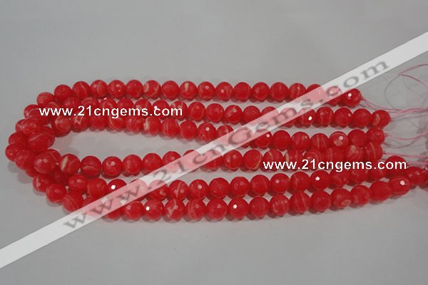 CRC513 15.5 inches 10mm faceted round synthetic rhodochrosite beads