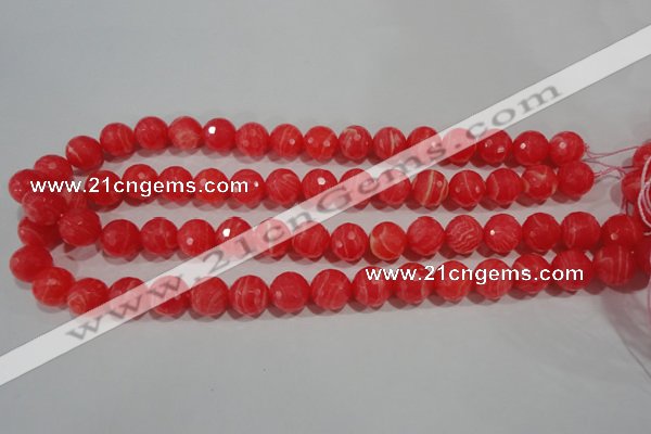 CRC514 15.5 inches 12mm faceted round synthetic rhodochrosite beads