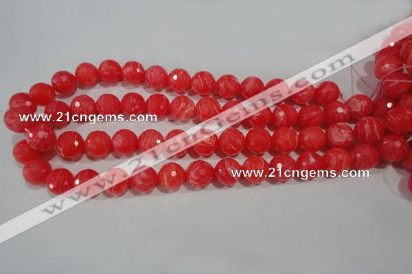 CRC515 15.5 inches 14mm faceted round synthetic rhodochrosite beads