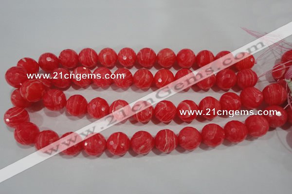 CRC516 15.5 inches 16mm faceted round synthetic rhodochrosite beads