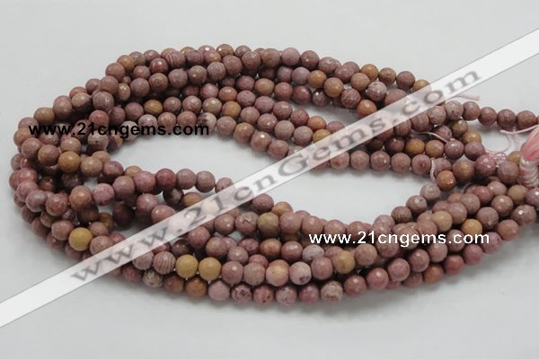 CRC58 15.5 inches 8mm faceted round rhodochrosite gemstone beads