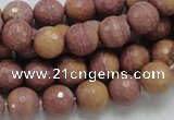 CRC59 15.5 inches 10mm faceted round rhodochrosite gemstone beads