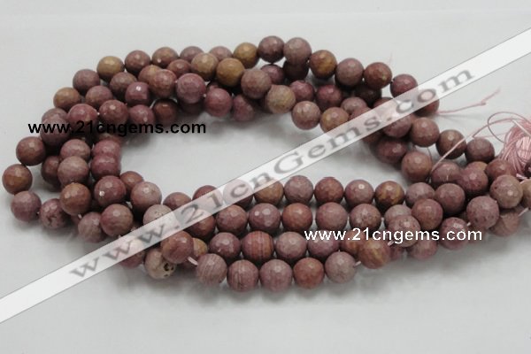 CRC60 15.5 inches 12mm faceted round rhodochrosite gemstone beads