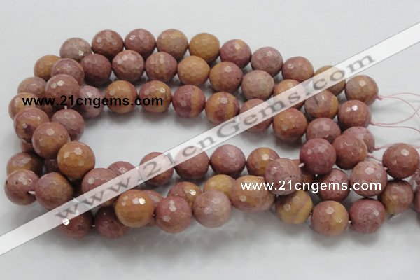 CRC62 15.5 inches 16mm faceted round rhodochrosite gemstone beads