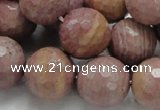 CRC63 15.5 inches 18mm faceted round rhodochrosite gemstone beads