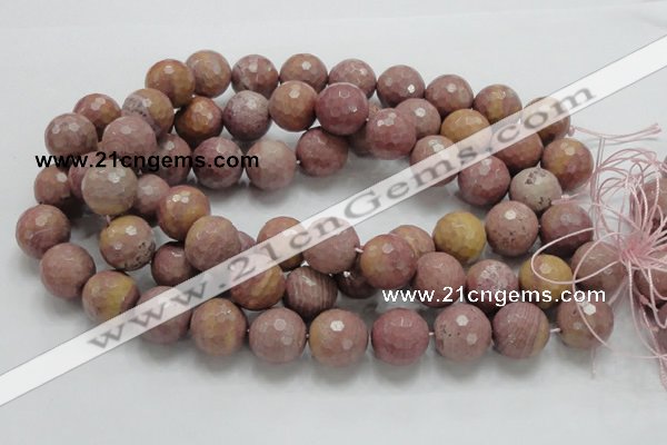 CRC63 15.5 inches 18mm faceted round rhodochrosite gemstone beads