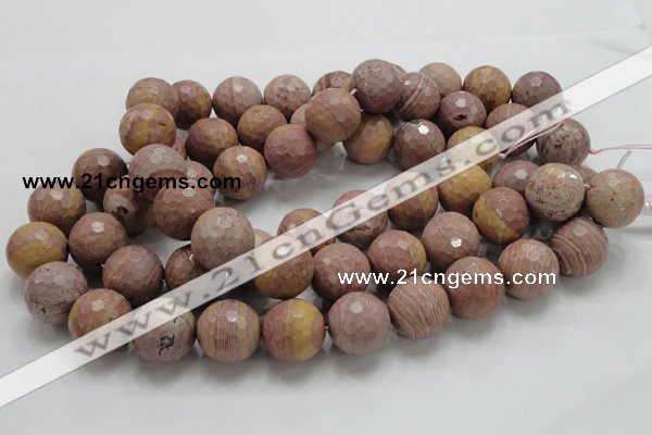 CRC64 15.5 inches 20mm faceted round rhodochrosite gemstone beads