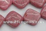 CRC685 15.5 inches 18*18mm diamond rhodochrosite beads wholesale