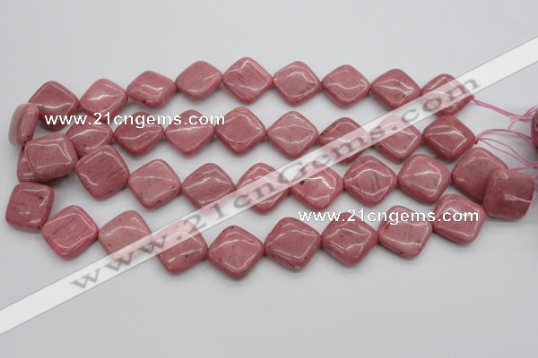 CRC685 15.5 inches 18*18mm diamond rhodochrosite beads wholesale