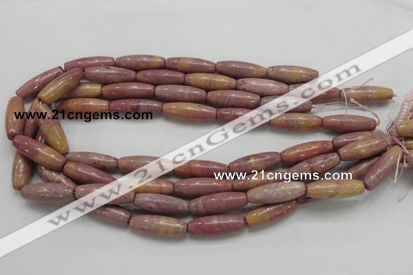 CRC69 15.5 inches 10*30mm rice rhodochrosite gemstone beads