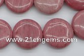 CRC693 15.5 inches 20mm flat round rhodochrosite beads wholesale