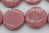 CRC694 15.5 inches 25mm flat round rhodochrosite beads wholesale