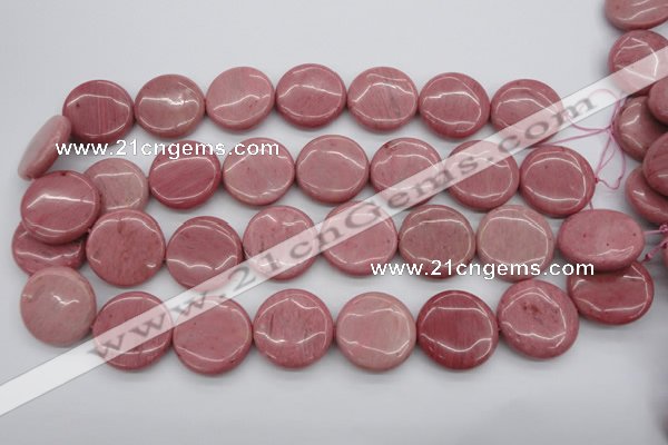 CRC694 15.5 inches 25mm flat round rhodochrosite beads wholesale