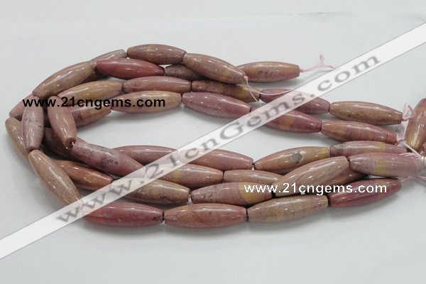 CRC70 15.5 inches 12*40mm rice rhodochrosite gemstone beads