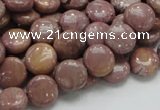 CRC71 15.5 inches 10mm flat round rhodochrosite gemstone beads