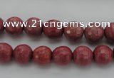 CRC802 15.5 inches 8mm faceted round Brazilian rhodochrosite beads