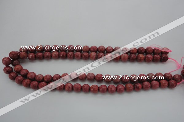 CRC802 15.5 inches 8mm faceted round Brazilian rhodochrosite beads