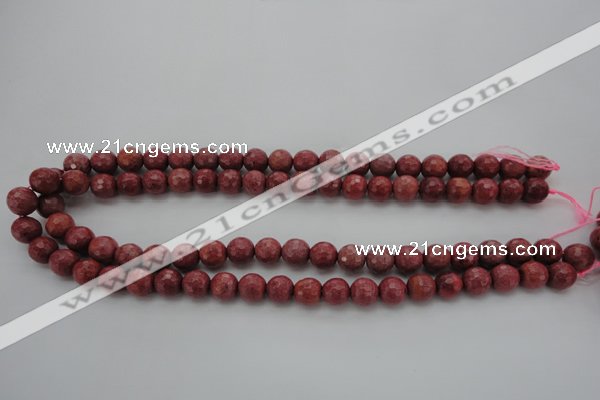 CRC803 15.5 inches 10mm faceted round Brazilian rhodochrosite beads