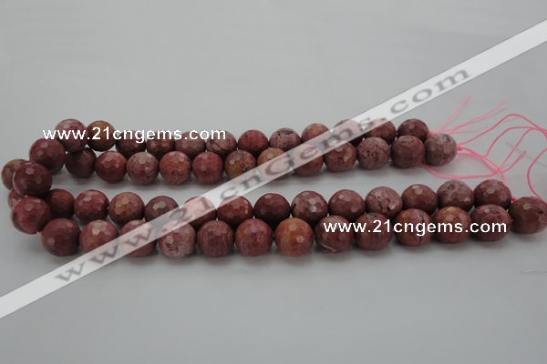 CRC805 15.5 inches 14mm faceted round Brazilian rhodochrosite beads