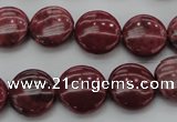 CRC815 15.5 inches 14mm flat round Brazilian rhodochrosite beads