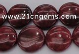 CRC817 15.5 inches 18mm flat round Brazilian rhodochrosite beads