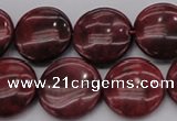 CRC818 15.5 inches 20mm flat round Brazilian rhodochrosite beads