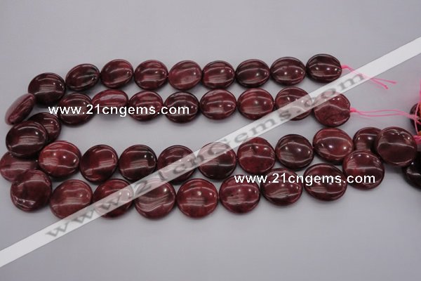CRC818 15.5 inches 20mm flat round Brazilian rhodochrosite beads
